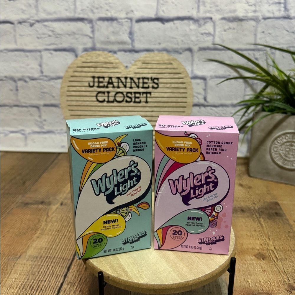 Wyler's Light Tik Tok Drink Mix Packets 2 Boxes 20ct Each WaterTok Variety Pack